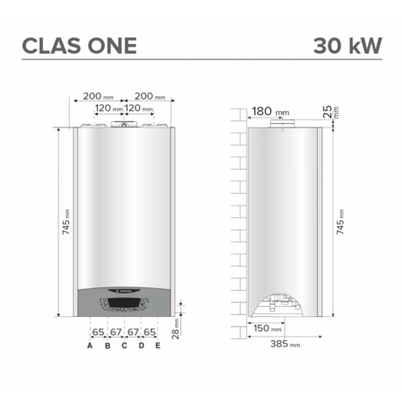 Centrala termica Ariston CLAS ONE WIFI 30 pe  Gaz in Condensatie Kit Evacuare Inclus 30kW Alb