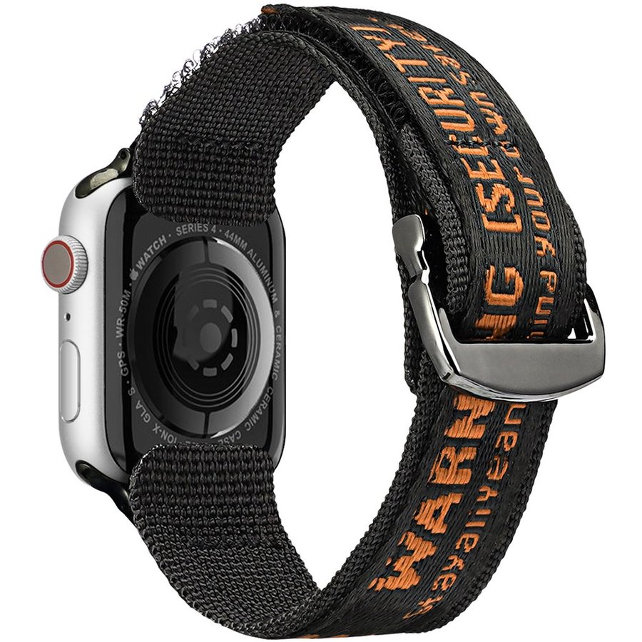 Accesoriu smartwatch Nylon Outdoor compatibila cu Apple Watch 4/5/6/7/8/SE/Ultra 42/44/45/49mm Negru