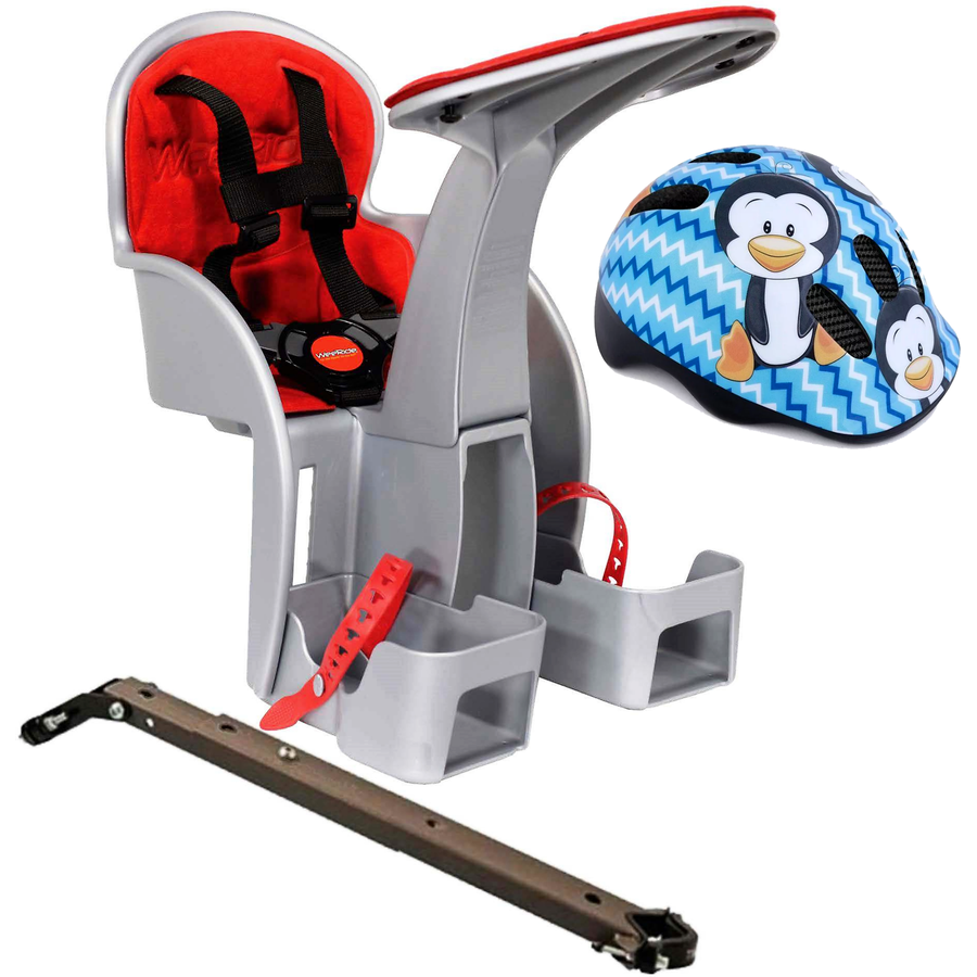 Scaun Bicicleta Copii WeeRide WR09SKPG SafeFront Clasic 15Kg și Casca Protecție XS 44-48 Penguin