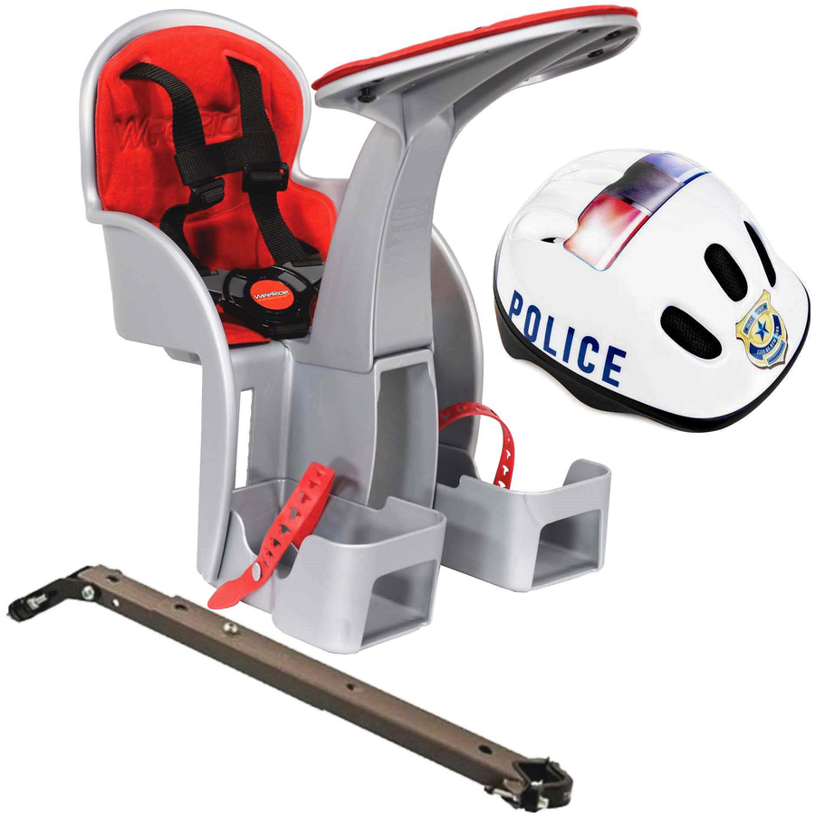 Scaun Bicicleta Copii WeeRide WR09SKPL SafeFront Clasic 15Kg și Casca Protecție XS 44-48 Police