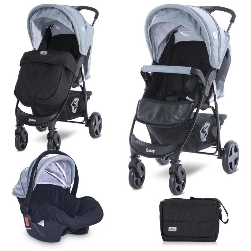 Carucior Set Daisy Basic Silver Blue