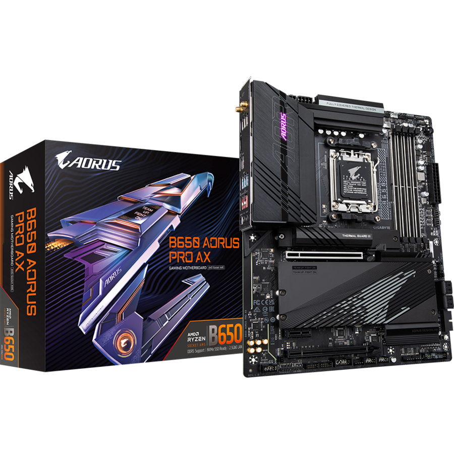 Placa de Baza Gaming B650 AORUS PRO AX AM5 DDR5 Wi-Fi 6E PCIE 5.0 ATX