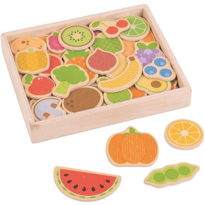 Jucarie Set magnetic 35 piese cu fructe si legume