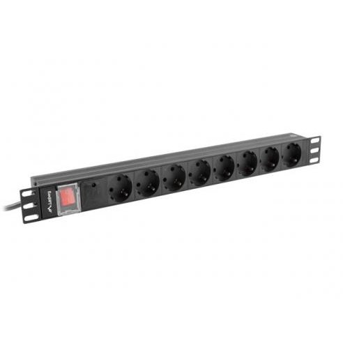 PDU Lanberg 19inch 1U 2m Black