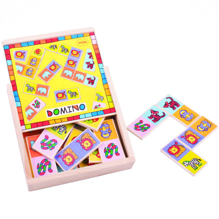 Jucarie Joc Domino din Lemn cu 2 functii  Puzzle si  Domino