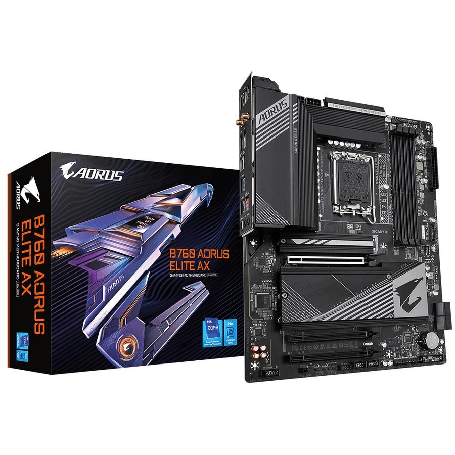 Placa de Baza Gaming B760 AORUS ELITE AX LGA 1700 DDR4 Wi-Fi 6E ATX