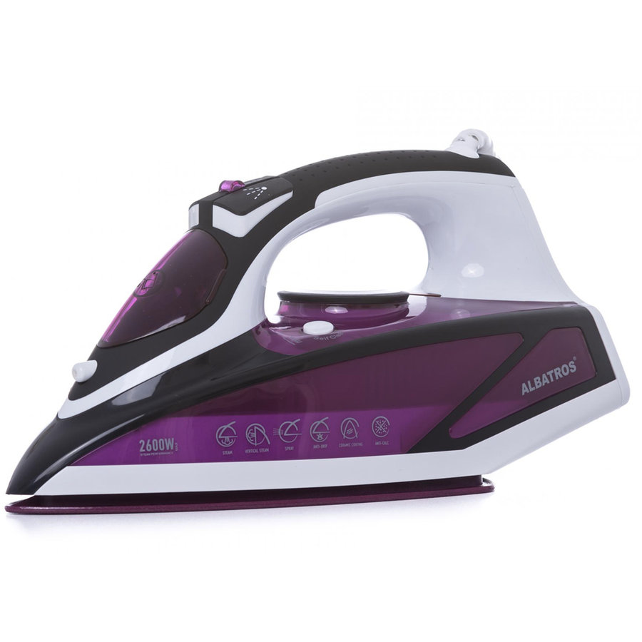 Fier de calcat Fuchsia Putere 2600W 450ml Roz/Alb