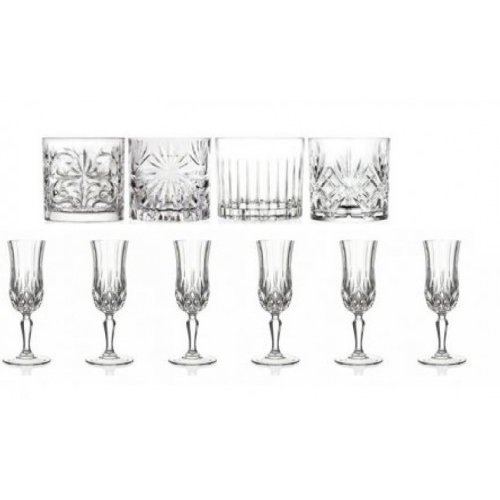 Set 4 Pahare Mixology Rcr+Set 6 Pahare Sampanie Cu Picior, Opera Rcr