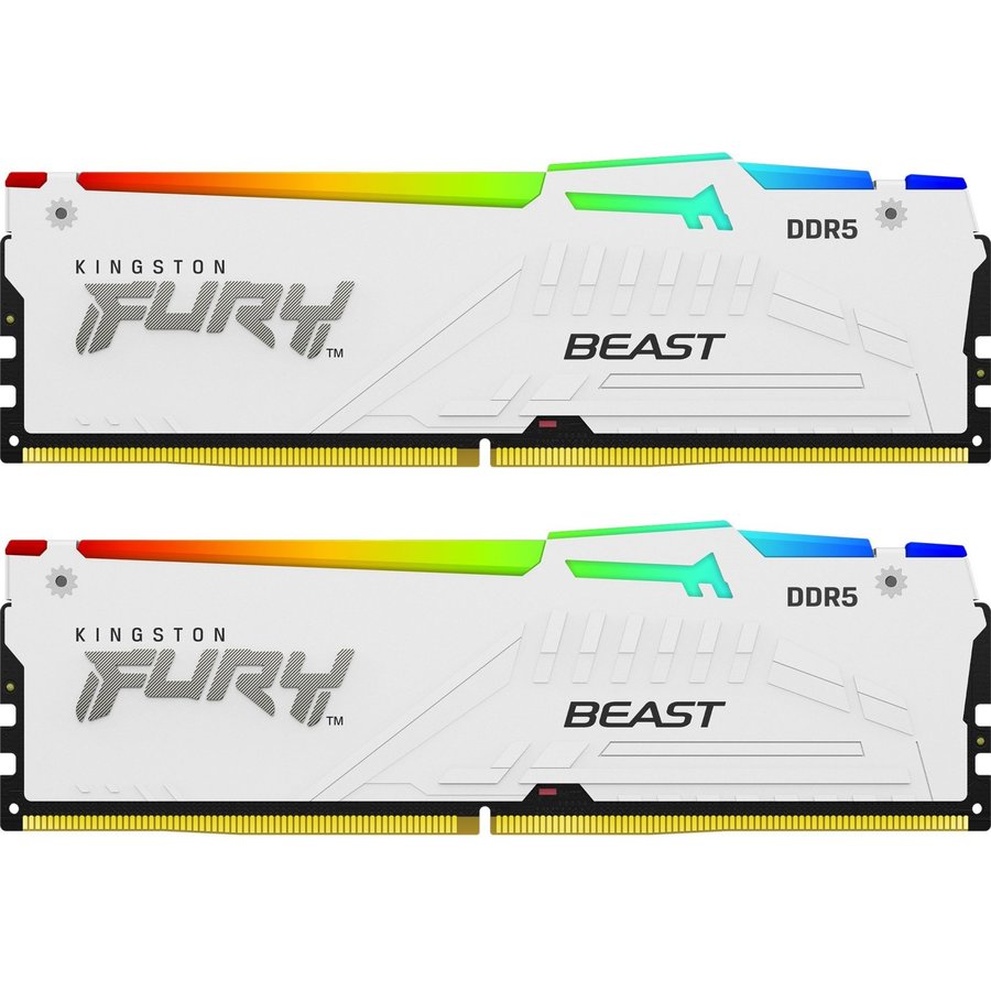 Memorie FURY Beast RGB White 64GB (2x32GB) DDR5 5600MHz CL36 Dual Channel Kit