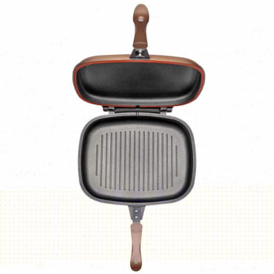 Tigaie dublă grill NeoKlein DGR36 Gold