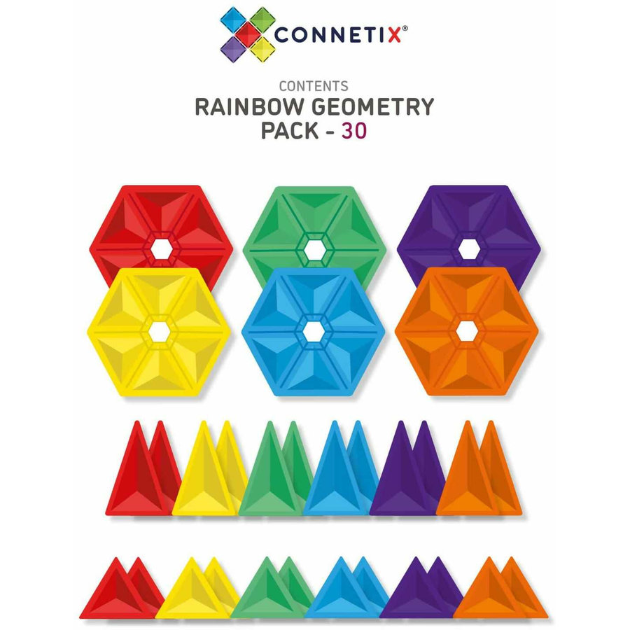 Set de constructie magnetic Tiles Geometry Pack  30 piese