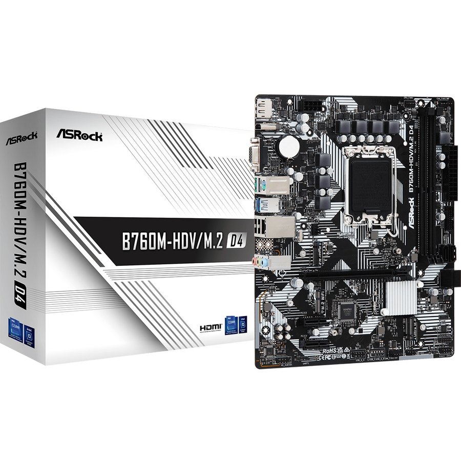 Placa de Baza B760M-HDV/M.2 D4 B760 LGA1700  DDR4 PCIe 4.0  microATX