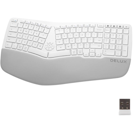 Tastatura Delux Bluetooth/Wireless GM902A Alba