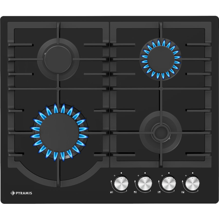 Plita gaz 60PG 6501 Black Glass si Fonta