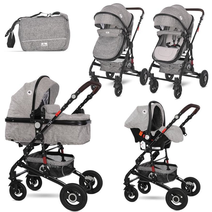 Carucior copii Alba Set Premium Steel Grey