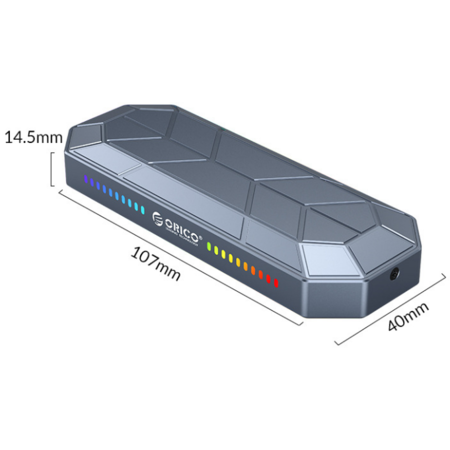 Rack SSD Orico M2VG01-C3 Iluminare RGB M.2 NVMe SSD Gri