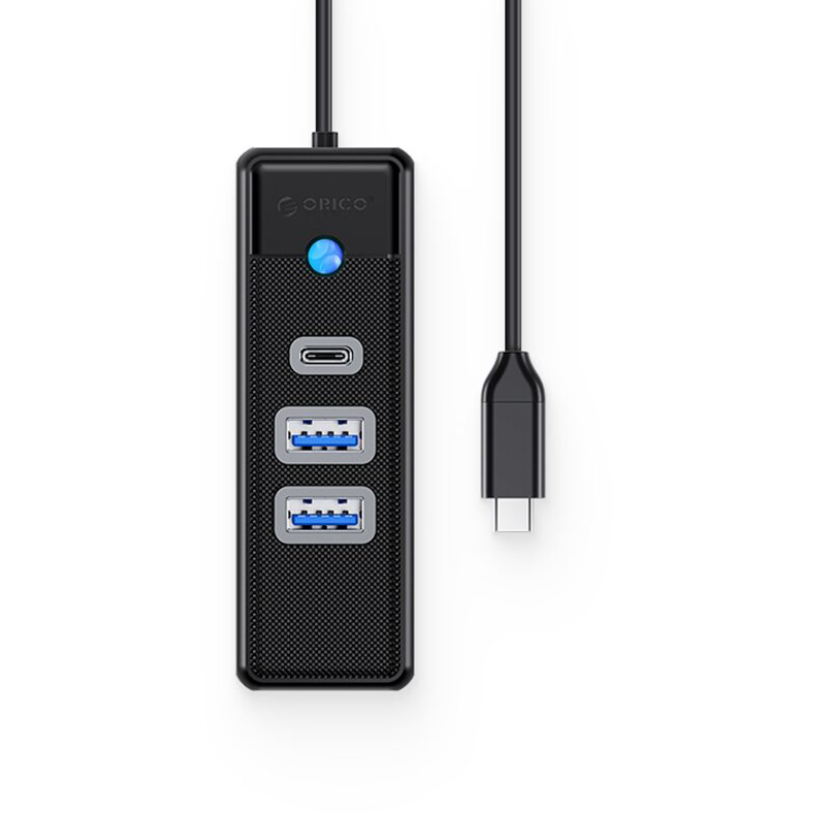 HUB USB PWC2U-C3 2x USB 3.0 + 1x USB Type-C Negru