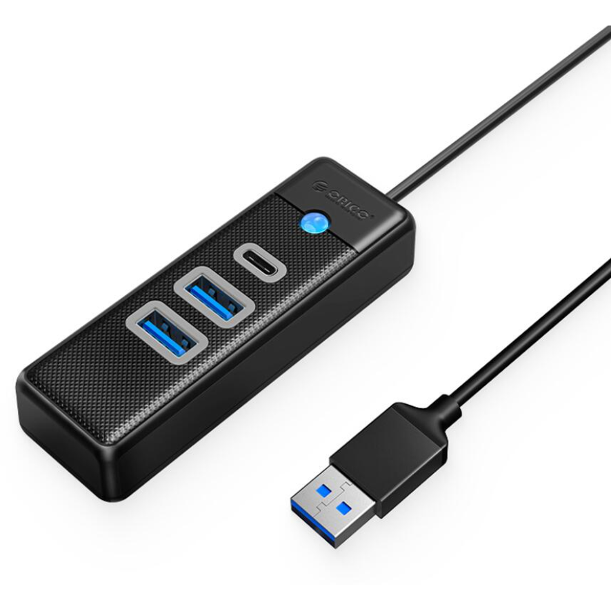 HUB USB PWC2U-U3 2x USB 3.0 + 1x USB Type-C Negru