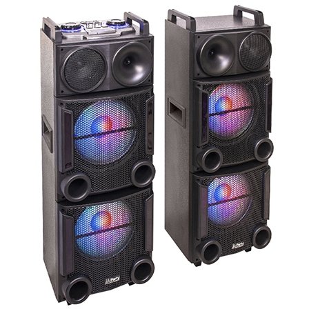 Set 2 Boxe 2x 12inch/30cm 1200W Telecomanda Negru