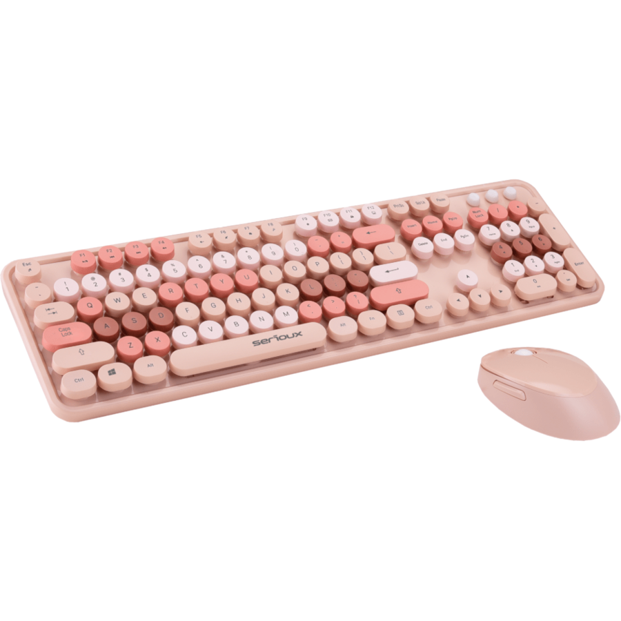 Kit tastatura si mouse 9900BR Wireless Retro Colorful
