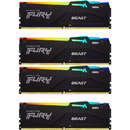 FURY Beast RGB Black 64GB (4x16GB) DDR5 5200MHz CL40 Quad Channel Kit