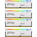 FURY Beast RGB White 128GB (4x32GB) DDR5 5600MHz Quad Channel Kit