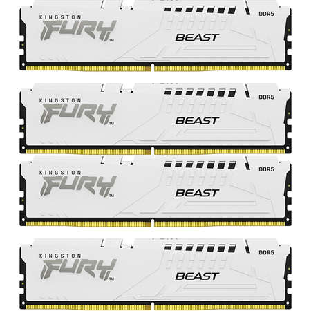 Memorie Kingston FURY Beast White 64GB (4x16GB) DDR5 5600MHz CL40 Quad Channel Kit