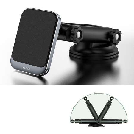 TECH-PROTECT V2 Magnetic, Dashboard Mount, Compatibil MagSafe, Incarcare wireless 15W, Cablu USB-C 1m inclus, Negru