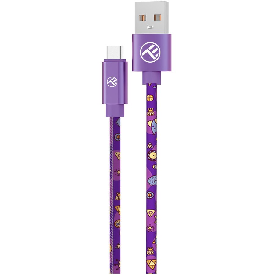 Cablu de date Graffiti USB - USB-C 1m Purple