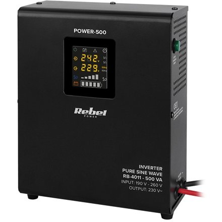 Ups centrale termice cu sinus pur Rebel RB-4011, 12V, 500VA / 300W, borne externe, prindere in perete - imagine 3