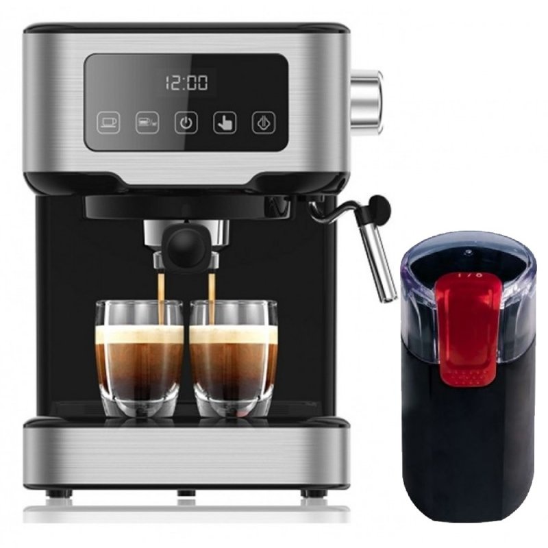 Pachet Espressor Cappucino One Touch 1100w 1,5L 15Bari +  Rasnita De Cafea Cg9101b18