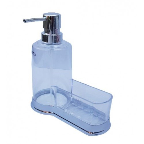 Dozator Sapun cu Loc Special pentru Burete 500ml Argintiu