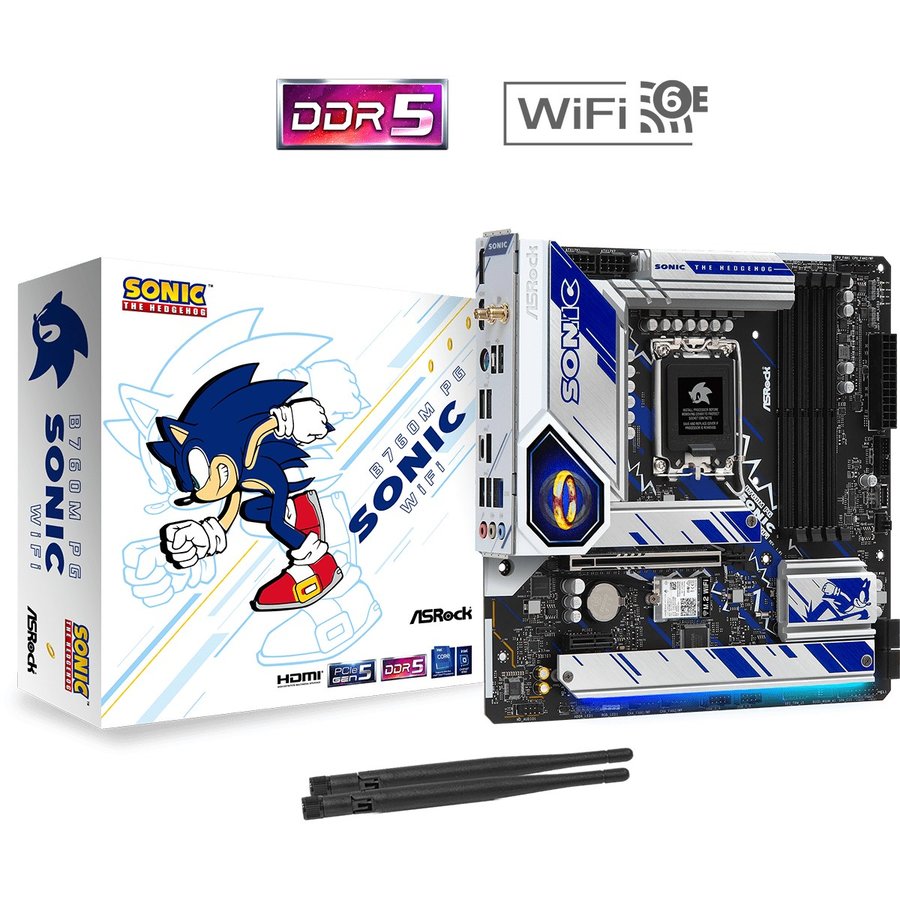 Placa de Baza B760M PG SONIC WIFI LGA 1700 DDR5 WiFi 6e PCIe 5.0 micro ATX