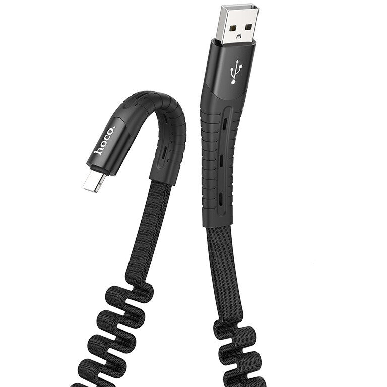 Cablu Date Lightning to Usb A  U78 Cotton Treasure Textil 1.2m Negru