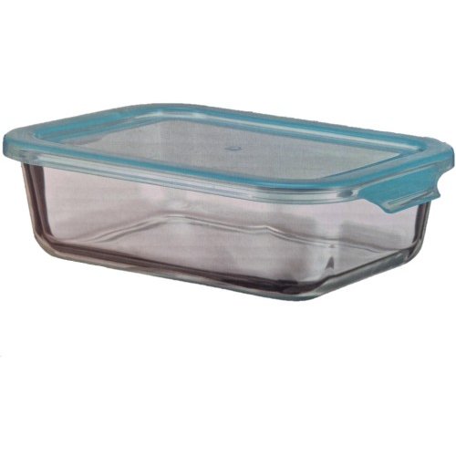 Caserola Sticla Borosilicata Capac Termorezistenta Depozitare Alimente Fresh 1.5L Albastru/Transparent