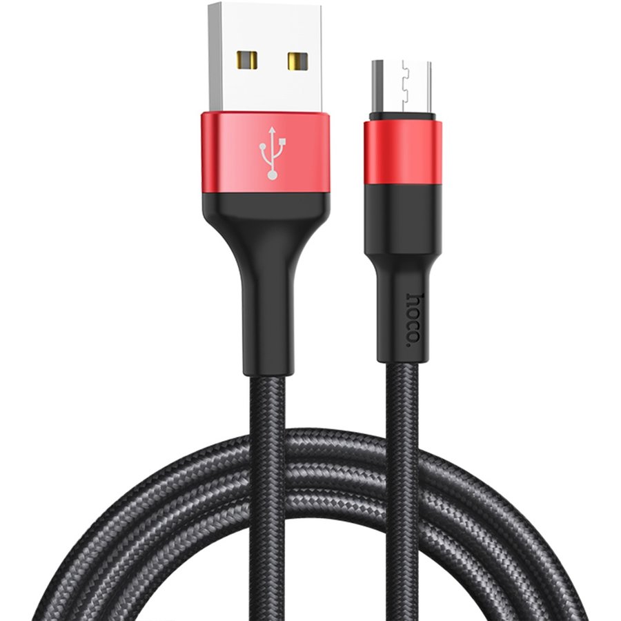 Cablu incarcare/transfer date Micro Usb X26  Negru cu Rosu