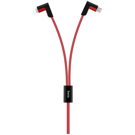 Cablu Hoco X12 2 in 1 MicroUsb+Lightning cu Magnet Rosu