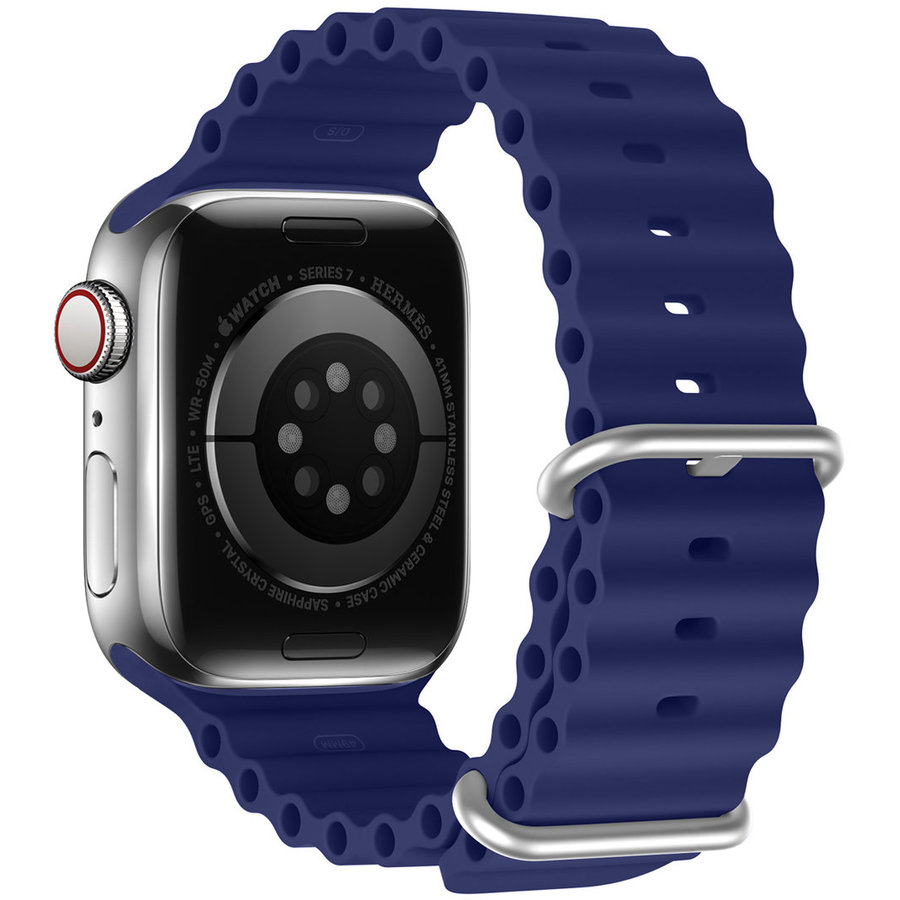 Accesoriu smartwatch Ocean Wave compatibila cu Apple Watch 4/5/6/7/8/SE 42/44/45mm Navy Blue