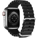 Ocean Wave compatibila cu Apple Watch 4/5/6/7/8/SE 42/44/45mm Black