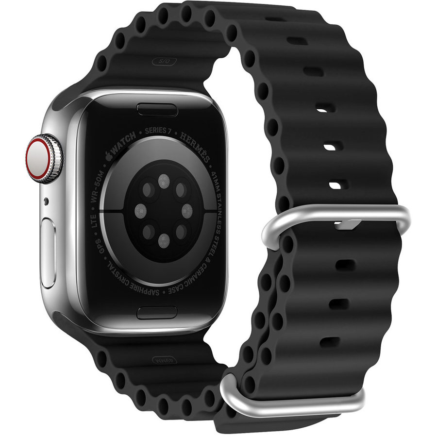 Accesoriu smartwatch Ocean Wave compatibila cu Apple Watch 4/5/6/7/8/SE 38/40/41mm Black