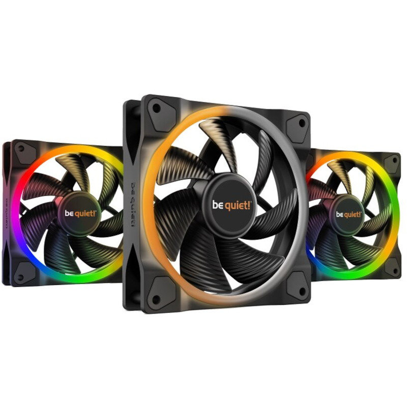 Pachet 3 x Ventilatoare LIGHT WINGS RGB 120mm PWM Negru