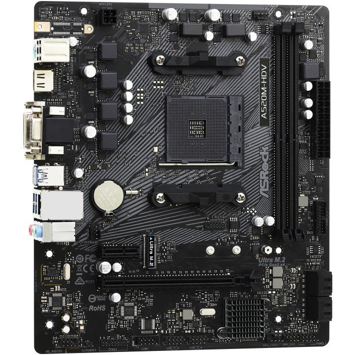 Placa de baza ASRock A520M-HDV, AMD A520, AM4, mATX - imagine 2