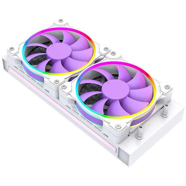 Cooler Procesor Cu Lichid ID-Cooling Pinkflow 240 Diamond Purple Iluminare aRGB Alb — imaginea 5