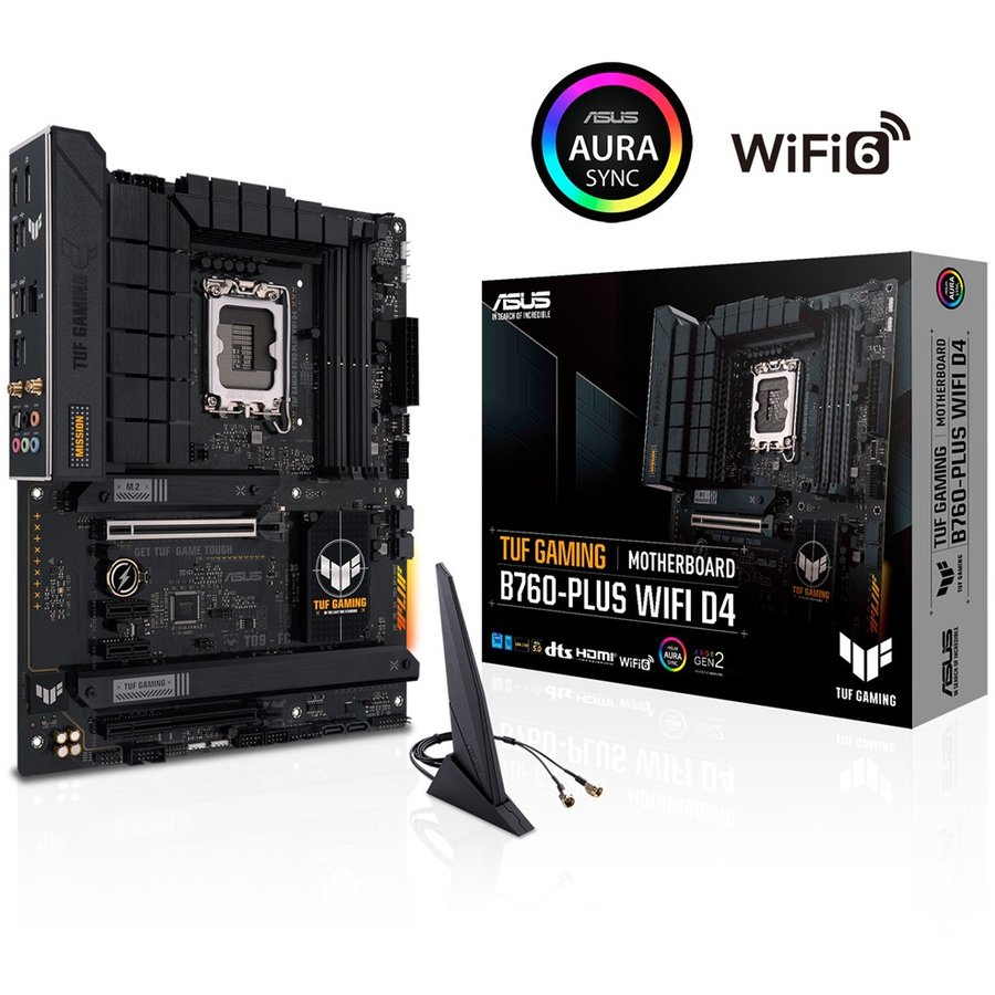 Placa de Baza TUF GAMING B760-PLUS WIFI D4 LGA1700 DDR4 WiFi 6 PCIe 5.0  ATX