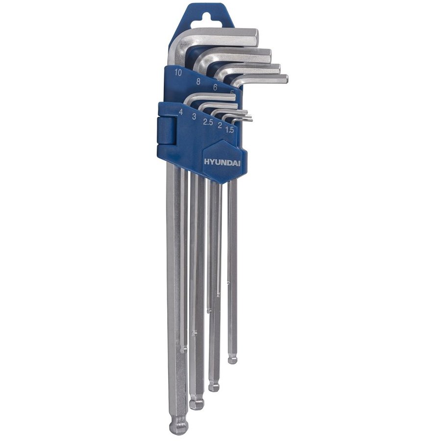 Set 9 chei Imbus Cu Cap Sferic HY-59524 Argintiu
