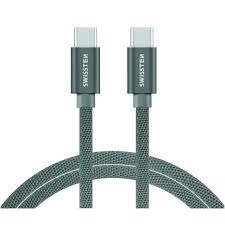 Cablu Date  Textil Usb-C to Usb-C 2M Argintiu