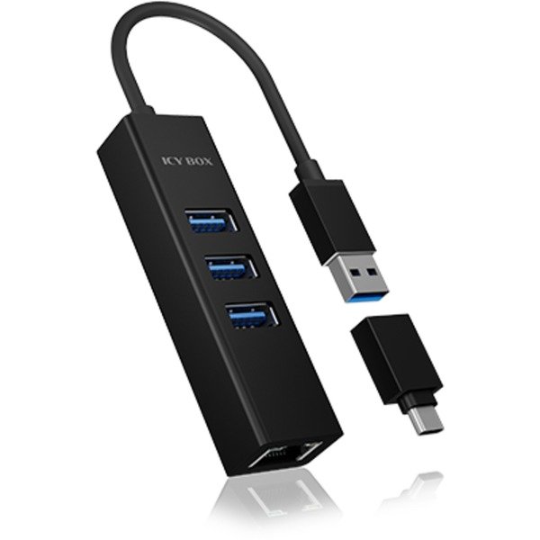HUB USB IB-HUB1419-LAN Negru