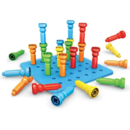 Set 25 de Cuie din Plastic de Construit cu Plansa  Montessori