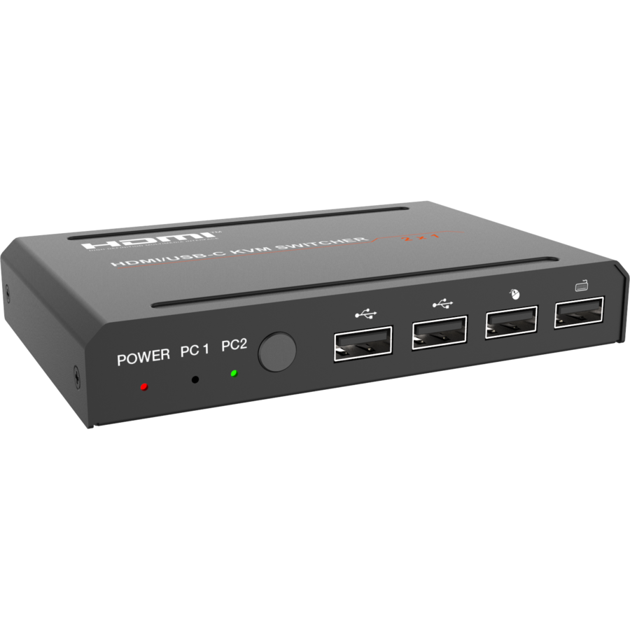 KVM Switcher HDMI/USB-C 2x1 HDC-SWB21HCK Negru