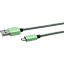 Cablu EGO Date Micro Usb   3A 0.3m Verde